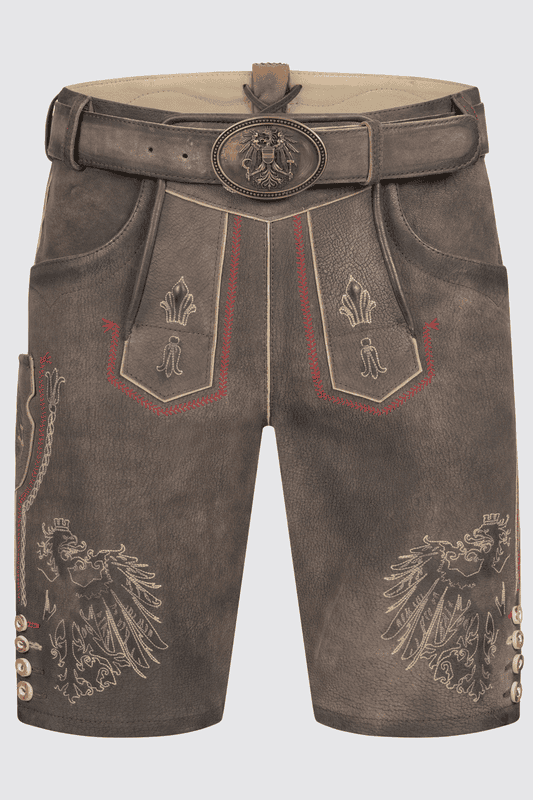 Lasse dich von der  Lederhose Austria mit Gürtel überzeugen. Ein moderner Twist des traditionellen Styles. Sie besticht durch ihr feines