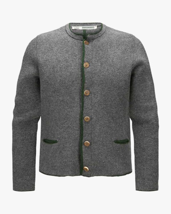 Nepomuk Trachten-Strickjacke für Herren von Meindl in Grau und Grün. Das Modellaus der limitierten Oktoberfest Kollektion überzeugt durch eine hochwer.... Mehr Details bei Lodenfrey.com!