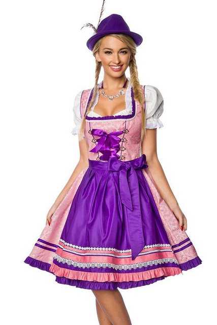 Dirndline Dirndl 2-tlg. Trachten Set: Premium Dirndl mit Schürze in rosa/lila