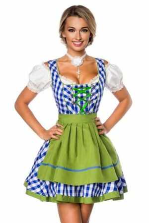 Dirndline Dirndl 2-tlg. Traditionelles Trachten Set: Mini Dirndl mit Schürze, kariert Oktoberfest