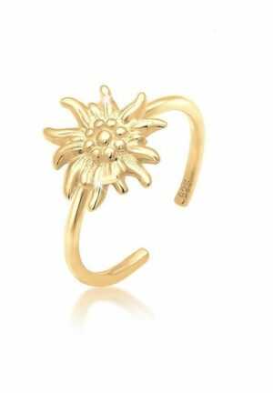 Elli Fingerring Edelweiss Trachten Verstellbar 925 Silber, Edelweiss