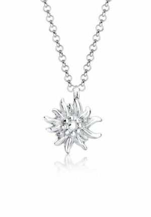 Elli Kette mit Anhänger Edelweiss Symbol Anhänger Tracht 925 Silber, Edelweiss