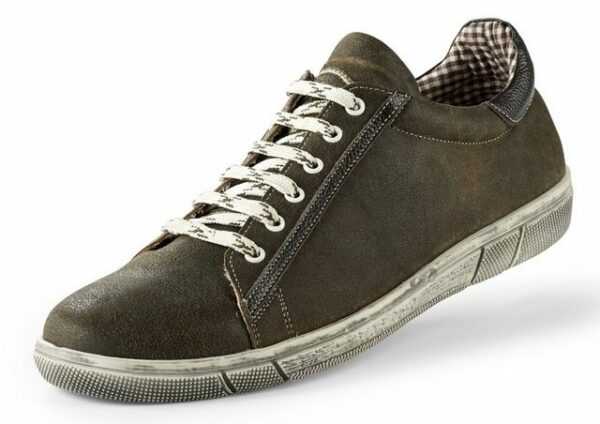 Maddox Herren Trachten Leder Schuhe - Sneaker "Siegfried" - Nappato Bernstein (Dunkelbraun) Sneaker