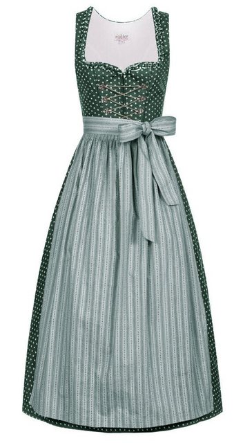 Nübler Dirndl Damen Dirndl lang im Landhausstil, Rocklänge 90cm (Dirndl Set lang THEA, 2-tlg., Dirndl Kleid mit Schürze) Moderne Tracht im bayerischen Stil – Trachtenmode Damen