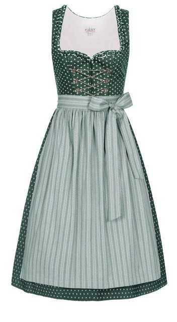 Nübler Dirndl Damen Dirndl midi im Landhausstil, Rocklänge 70cm (Dirndl Set midi THEA, 2-tlg., Dirndl Kleid mit Schürze) Moderne Tracht im bayerischen Stil – Trachtenmode Damen