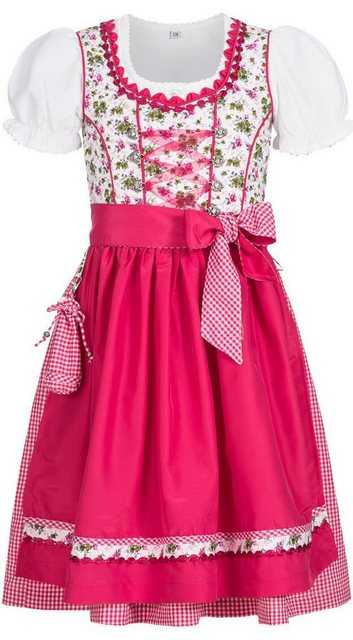 Nübler Dirndl Mädchen Dirndl im traditionellen Stil Kinder Trachten (Dirndl Set NATALIE, 3-tlg., Dirndl Kleid mit Bluse und Schürze) Kinder Tracht im bayerischen Stil – Trachtenmode Kinder