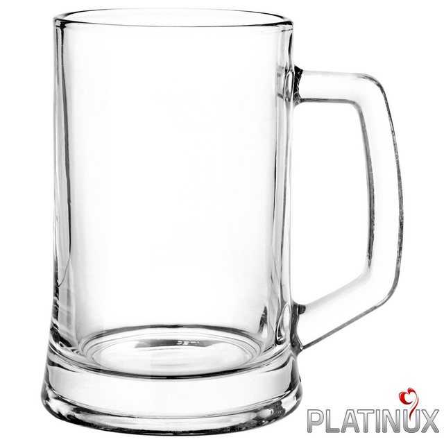 PLATINUX Bierglas Bierseidel, Glas, mit Henkel 0,5 Liter Set 6 Teilig Bierkrüge Biergläser Maßkrug Beer