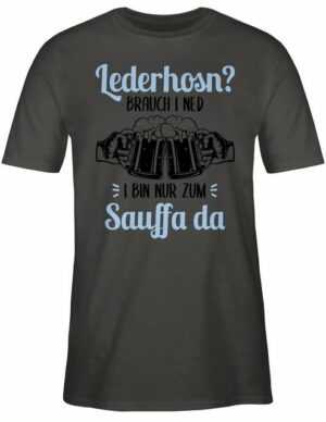 Shirtracer T-Shirt Lederhosn? Brauch i ned! Bin nur zum Sauffa da – Mode für Oktoberfest Herren – Herren Premium T-Shirt lederhosen tshirt herren – trachten t shirt – bayerische t-shirts