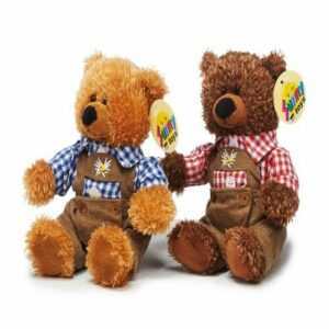 Euro Souvenirs Kuscheltier Trachten-Teddybär braun 17 cm pinkes Hemd