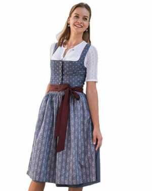 Trachten Deiser Dirndl Damen Kleid ‚Beatrice‘ Traditionell, Blau – 70cm