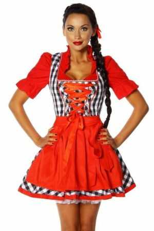 Dirndl Traditionelles Trachten Set Mini Dirndl Schürze kariert Oktoberfest