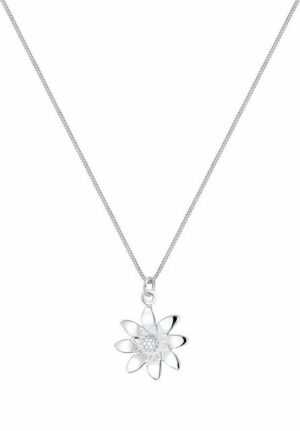 Elli Kette mit Anhänger Tracht Edelweiss 925 Sterling Silber, Blume