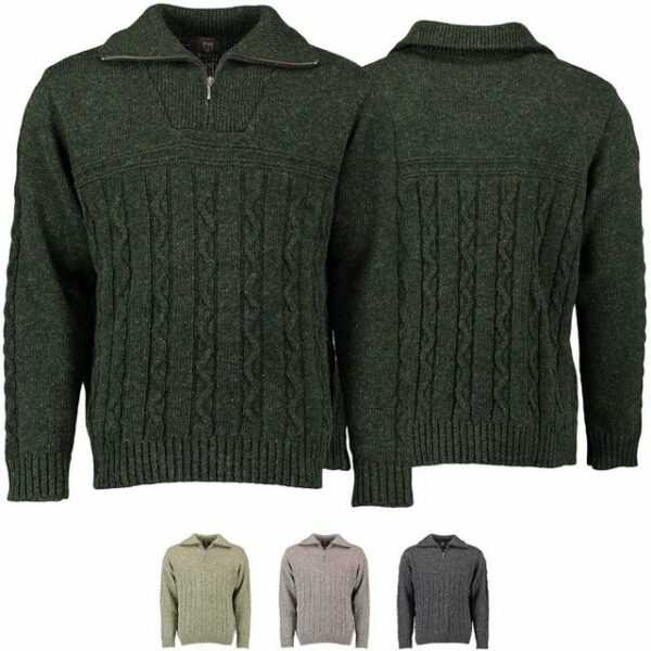 German Wear Trachtenstrickjacke OP5 Herren Strickjacke Jagd Trachten Schurwolle Pullover