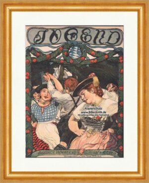 Kunstdruck Titelseite der Nummer 21 von 1901 Erich Kuithan Oktoberfest Tracht Jug, (1 St)