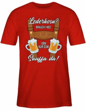 Shirtracer T-Shirt Trachten Outfit Sauffa Lederhose Lausbub Mode für Oktoberfest Herren