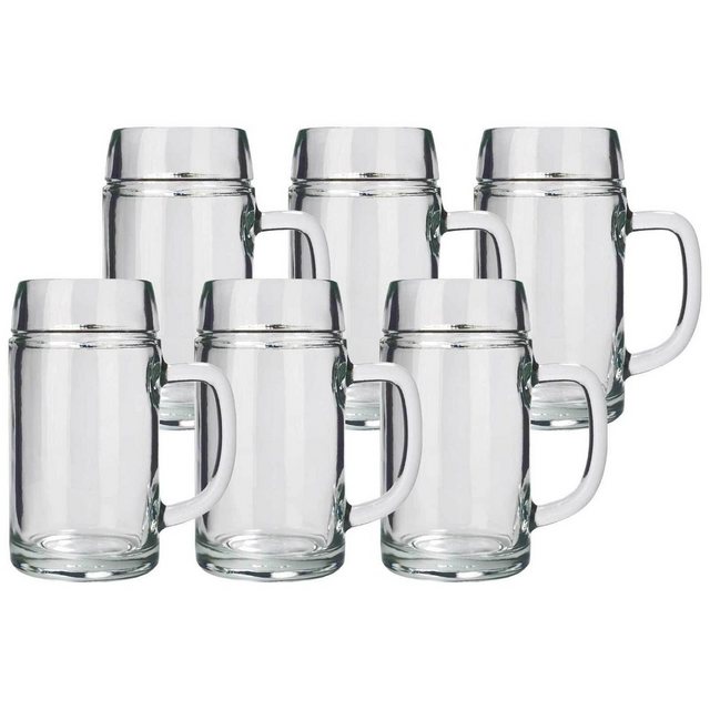 Stölzle Bierkrug STYRIA Maßkrug 1000 ml 6er Set, Glas