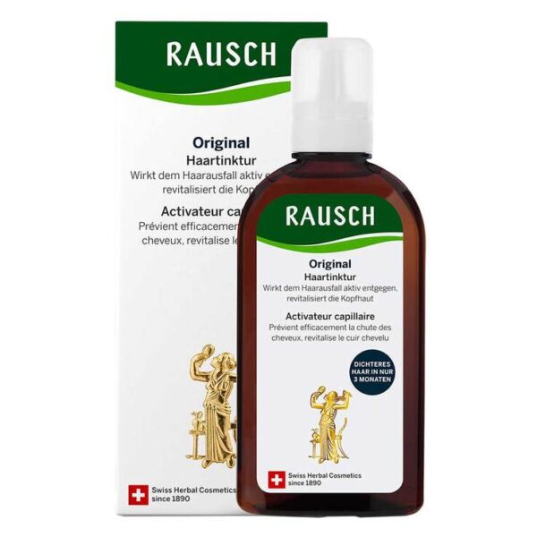 Rausch Original Haartinktur - Hilfe bei Haarausfall    Spezial-Lotion zur Langzeitanwendung bei Haarausfall stärkt den Haarnachwuchs nachweislich hergestellt in der Schweiz  mit hauseigenem Klettenwurzel-Extrakt und ätherischen Ölen silikonfrei