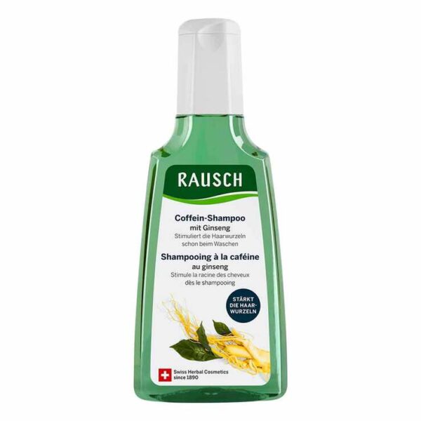 Rausch Coffein-Shampoo mit Ginseng - Hilfe bei Haarausfall.    belebendes Shampoo bei Haarausfall stärkt den Haarnachwuchs hergestellt in der Schweiz  mit hauseigenen Extrakten aus Ginseng