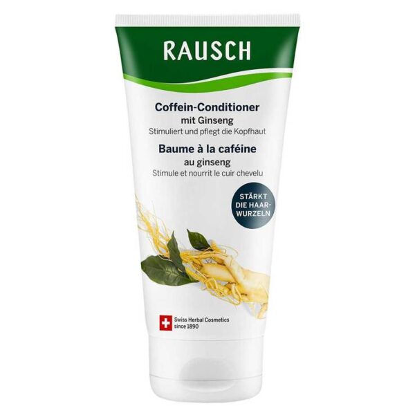 Rausch Coffein-Conditioner mit Ginseng - Hilfe bei Haarausfall.    belebender Kopfhaut-Conditioner bei Haarausfall stärkt den Haarnachwuchs hergestellt in der Schweiz  mit Coffein und hauseigenen Extrakten aus Ginseng