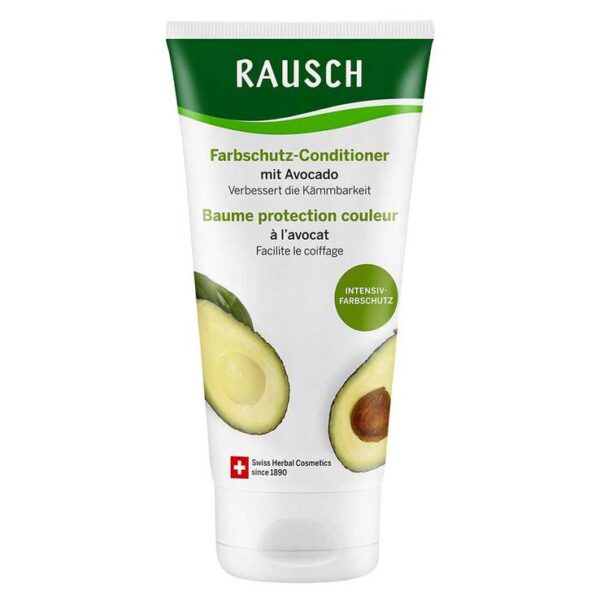 Rausch Farbschutz-Conditioner mit Avocado - Pflegender Schutz für coloriertes Haar    schützender Conditioner für coloriertes Haar verlängerte Farbleuchtkraft dank Amino-Komplex hergestellt in der Schweiz  mit Avocadoöl sowie hauseigenen Extrakten aus Aroniabeeren und Zinnkraut silikonfrei und vegan glutenfrei