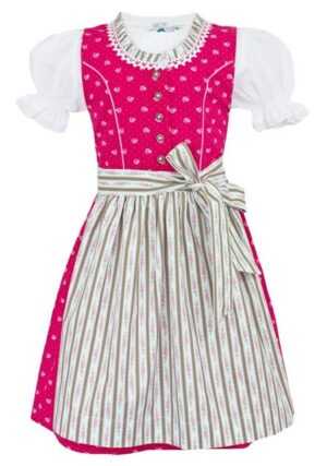 Isar-Trachten Dirndl ‚Mareike‘ mit Streublümchen 43178, Pink Taupe