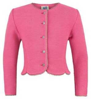 Isar-Trachten Trachtenstrickjacke Isar-Trachten Kinder Strickjacke ‚Amy‘ 47068, Pin