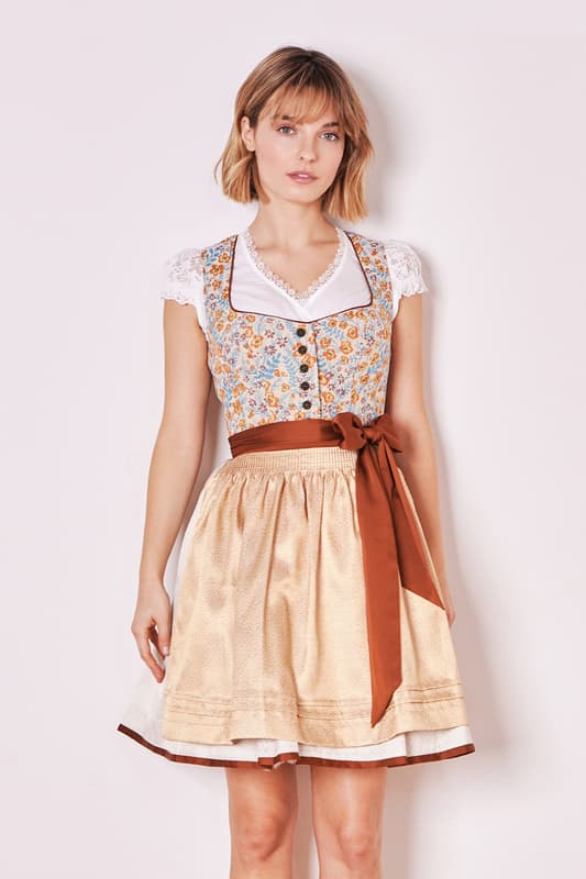 Das Dirndl Xandra ist ein klassischer Hingucker für jedes Fest. Das florale Muster verleiht dem taillierten Dirndl einen frischen