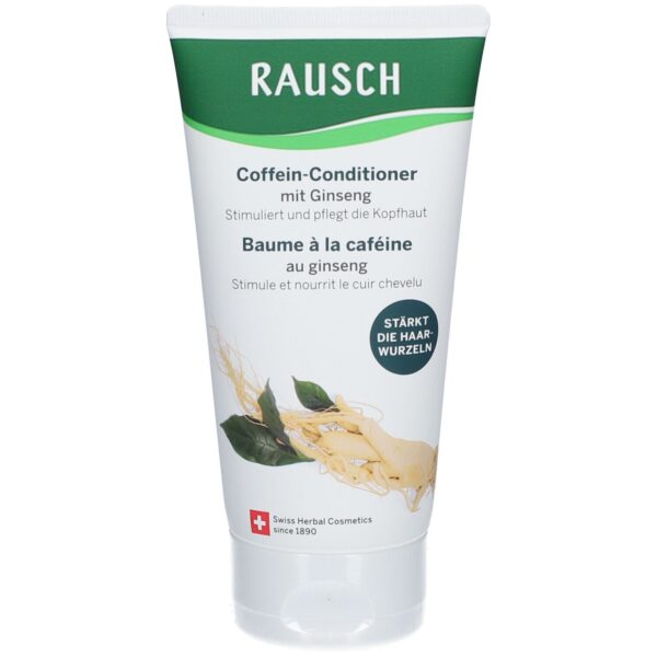 Rausch Coffein Conditioner Ginseng Der Conditioner bei Haarausfall. Er stimuliert und pflegt die Kopfhaut und ist die Stärkung für geschwächte Haarwurzeln. Das Haar wird geschmeidig und lässt sich leichter kämmen. In Kombination mit dem Coffein-Shampoo mit Ginseng oder der Original Haartinktur ist er die perfekte Formel bei geschwächten Haarwurzeln. Mit Coffein sowie wertvollen Extrakten aus Ginseng