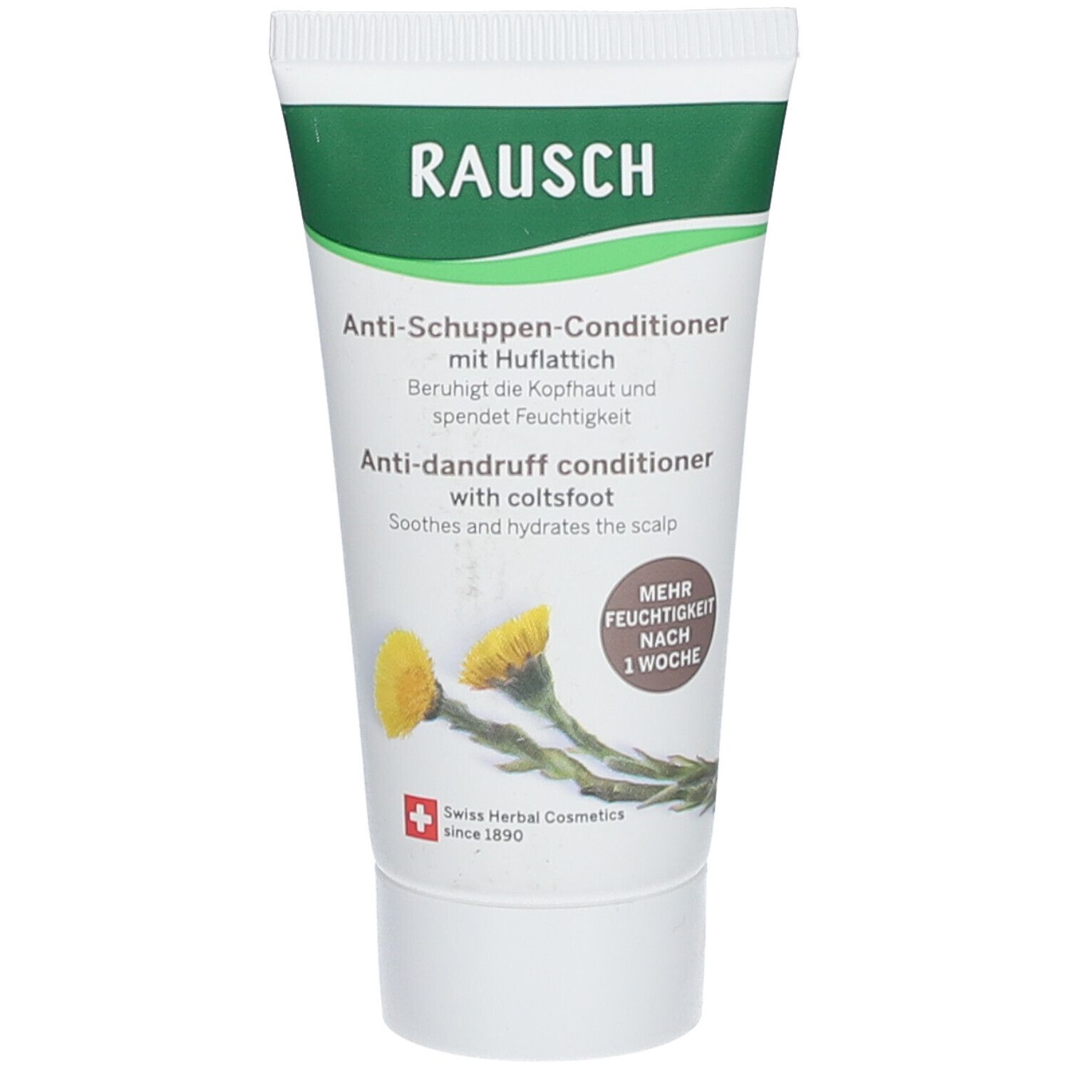 Anti-Schuppen-Conditioner mit Huflattich Hilfe für schuppenfreies Haar. Der Conditioner bei trockenen Schuppen und juckender Kopfhaut. Er beruhigt die Kopfhaut und versorgt sie vermehrt mit intensiver Feuchtigkeit