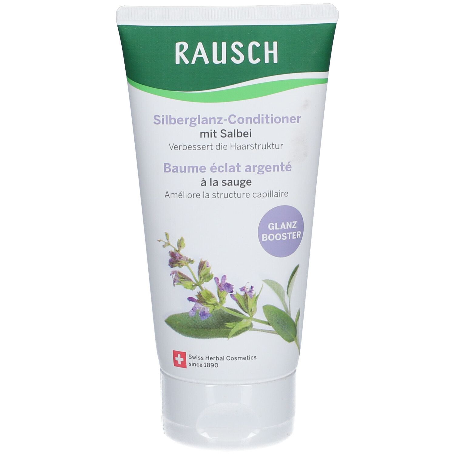 Rausch Silberglanz-Conditioner mit Salbei Der Conditioner für blondes oder graues Haar. Er neutralisiert den unschönen Gelbstich nachhaltig