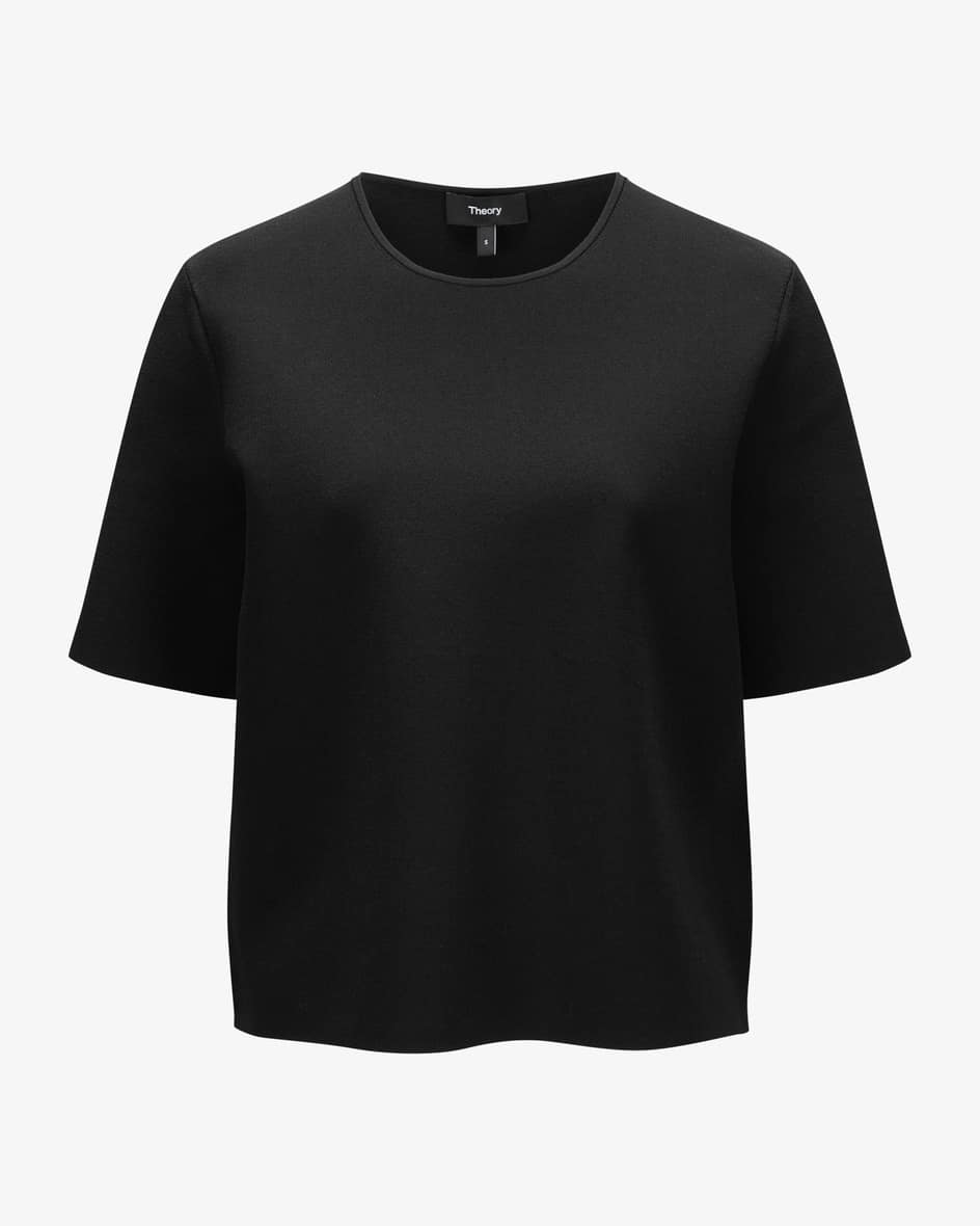 T-Shirt für Damen von Theory in Schwarz. Dieses Modell aus Kreppstrickbegeistert mit cleanem Design und ergänzt so vielseitige Outfits. Die.... Mehr Details bei Lodenfrey.com!