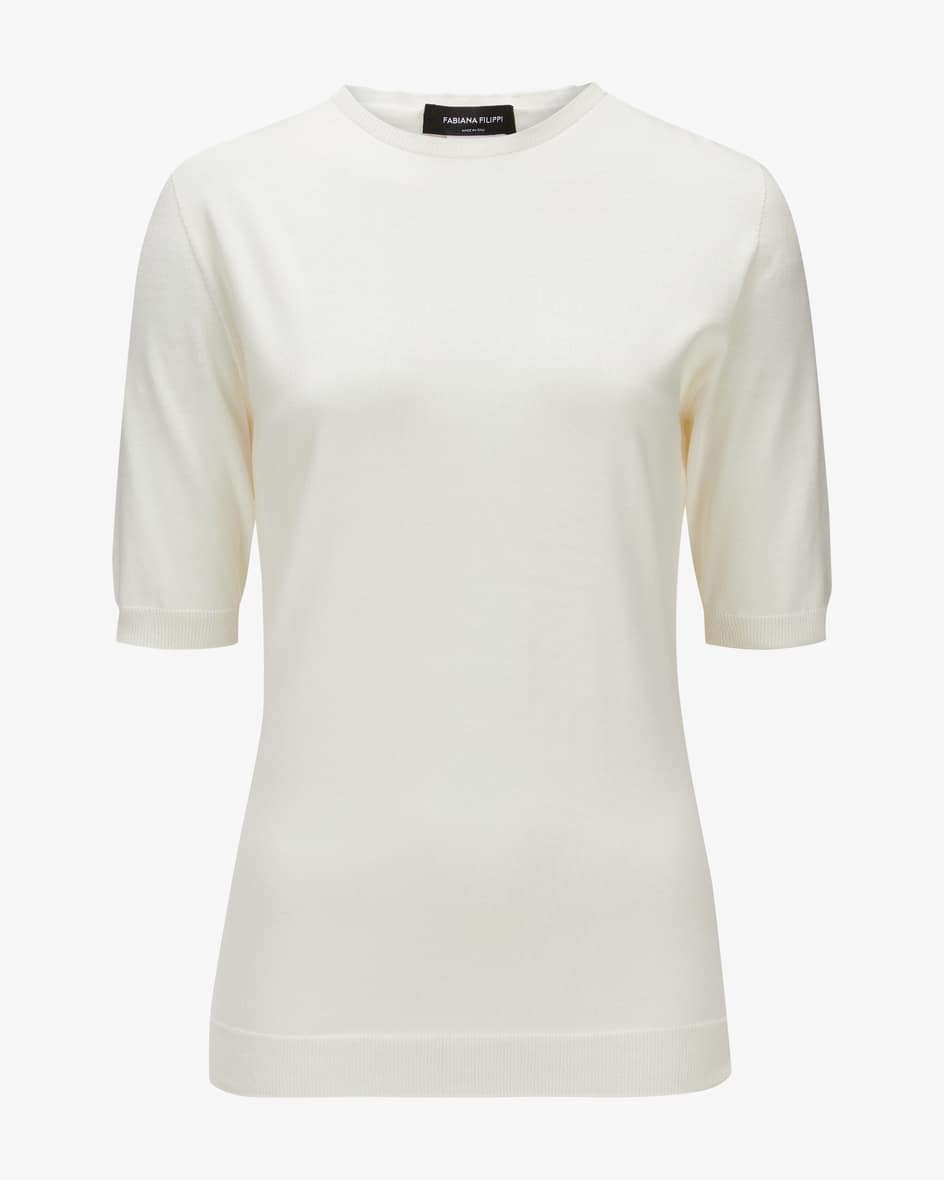 Strickshirt für Damen von Fabiana Filippi in Weiß. Das Modell punktet imschlichten Design als wahrer Alltags-Favorit