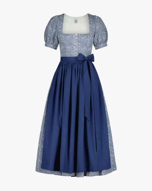 Melly Dirndl lang mit Schürze für Damen von Tostmann in Dunkelblau und Weiß. DasModell besticht in stilvollem Allover-Muster sowie der schlichten.... Mehr Details bei Lodenfrey.com!