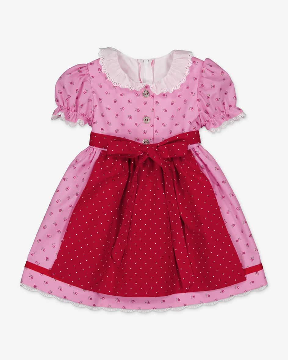 Mia Dirndl mit Schürze für Babys von Pacher in Hellblau. Das Modell überzeugtdurch das florale Dessin und die angenähte Schürze mit praktischen.... Mehr Details bei Lodenfrey.com!