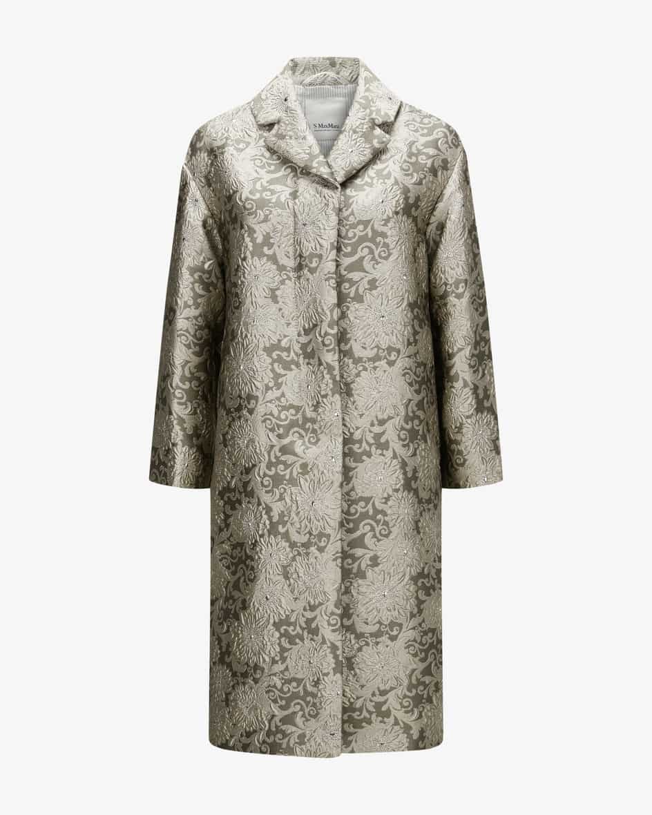 Effige Mantel für Damen von 'S Max Mara in Grau und Silber. Mit klassisch-cleanem Design avanciert dieses Modell dank glänzender Jacquard-Aufmachung.... Mehr Details bei Lodenfrey.com!