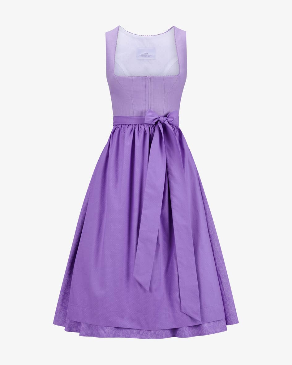 Midi-Dirndl mit Schürze für Damen von LODENFREY in Violett. JahrelangeErfahrung