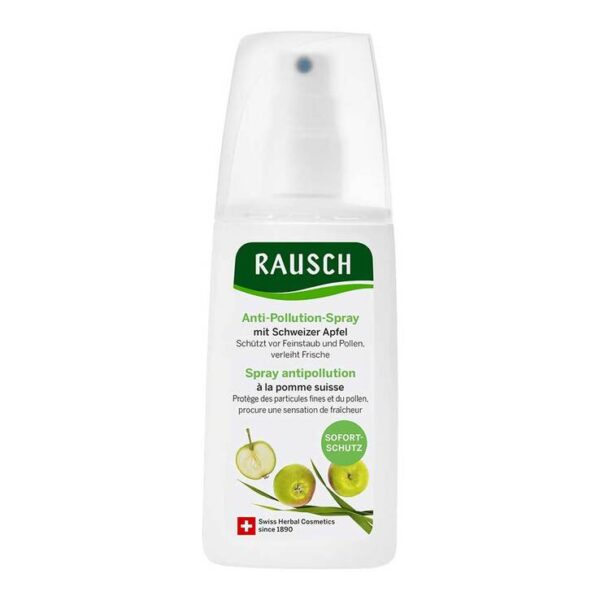 RAUSCH Anti-Pollution-Spray mit Schweizer Apfel        Anti-Pollution-Spray für Sofortschutz und Frische     Mit Anti-Pollution-Wirkstoff