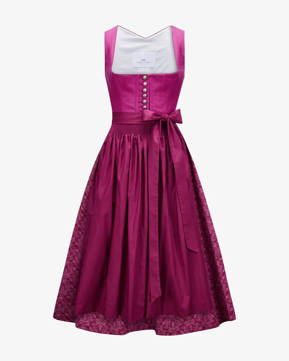 Midi-Dirndl mit Schürze für Damen von LODENFREY München 1842 in Magenta. DasModell besticht dank des Leinen-Mieders sowie klassischen Details.... Mehr Details bei Lodenfrey.com!