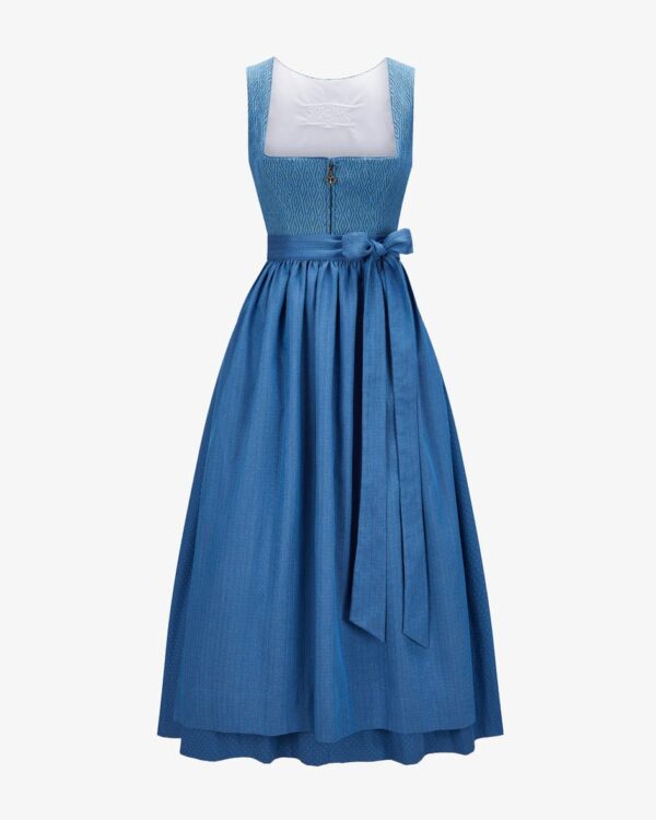 Dirndl lang mit Schürze für Damen von Sportalm in Blau. Das exklusiv beiLODENFREY erhältliche Modell punktet dank des strukturierten Rauten-Dessins.... Mehr Details bei Lodenfrey.com!