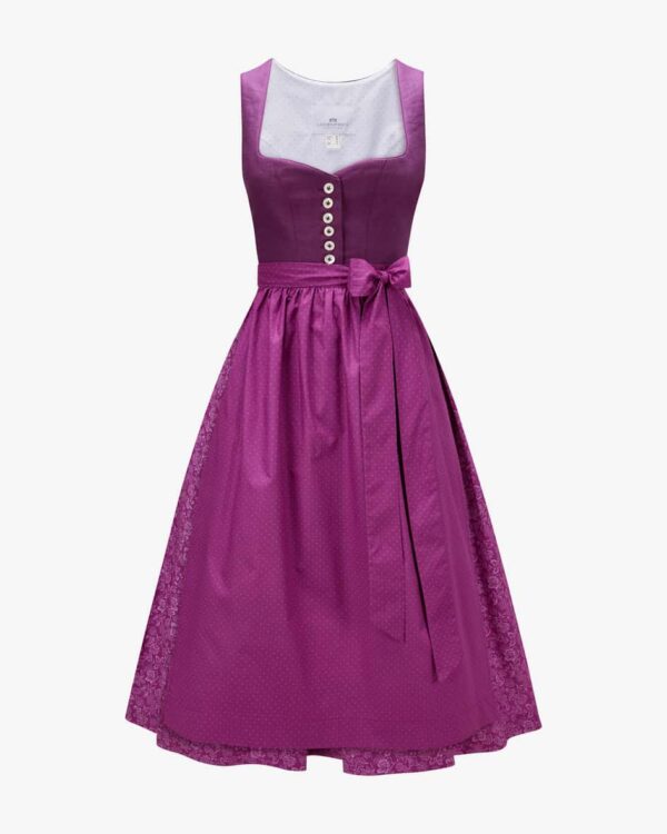 Dirndl lang mit Schürze für Damen von LODENFREY München 1842 in Beere undFlieder. Das Modell aus angenehmem Baumwoll-Leinen-Mix begeistert mit.... Mehr Details bei Lodenfrey.com!