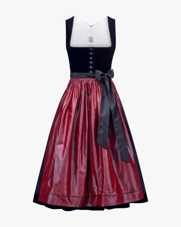 Susetta Dirndl mit Schürze für Damen von Tostmann in Marine und Bordeaux.Trachten-Handwerk aus Österreich - Das Modell überzeugt durch das edle.... Mehr Details bei Lodenfrey.com!