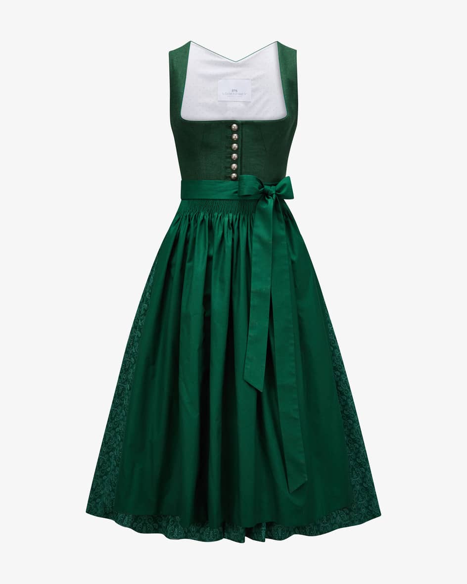 Midi-Dirndl mit Schürze für Damen von LODENFREY München 1842 in Grün. Das Modellbesticht dank des Leinen-Mieders sowie klassischen Details in.... Mehr Details bei Lodenfrey.com!