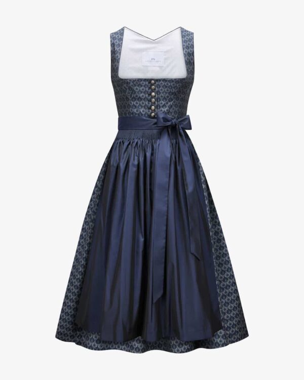 Midi-Dirndl mit Schürze für Damen von LODENFREY München 1842 inNavy und Beige. Das Modell präsentiert sich dank des floralen Allover-Dessins.... Mehr Details bei Lodenfrey.com!