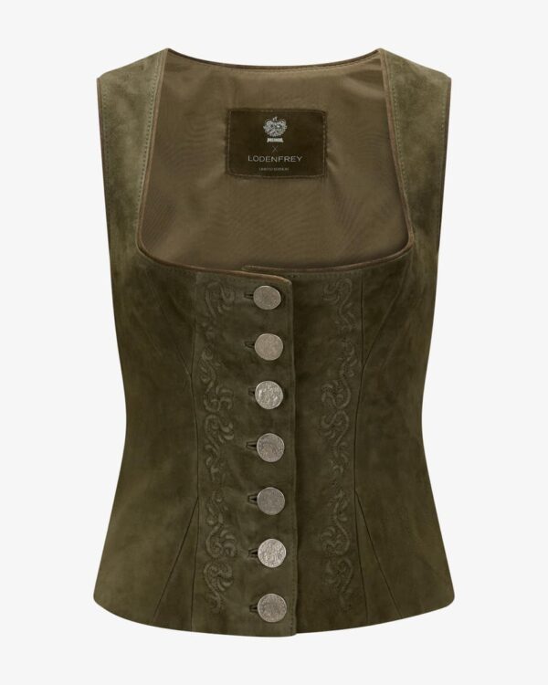 Linderhof Trachten-Ledermieder für Damen von Meindl in Dusty Green. DasTraditionsunternehmen Meindl steht seit Jahrzehnten für traditionelle.... Mehr Details bei Lodenfrey.com!