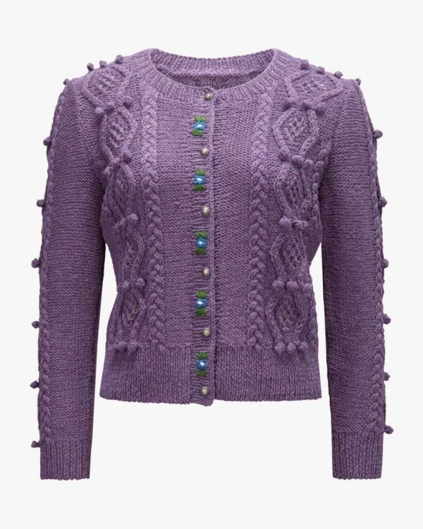 Thekla Trachten-Strickjacke für Damen von Michaela Buerger in Violett. Die reineBaumwolle in raffinierter Strick-Qualität punktet mit besonders.... Mehr Details bei Lodenfrey.com!