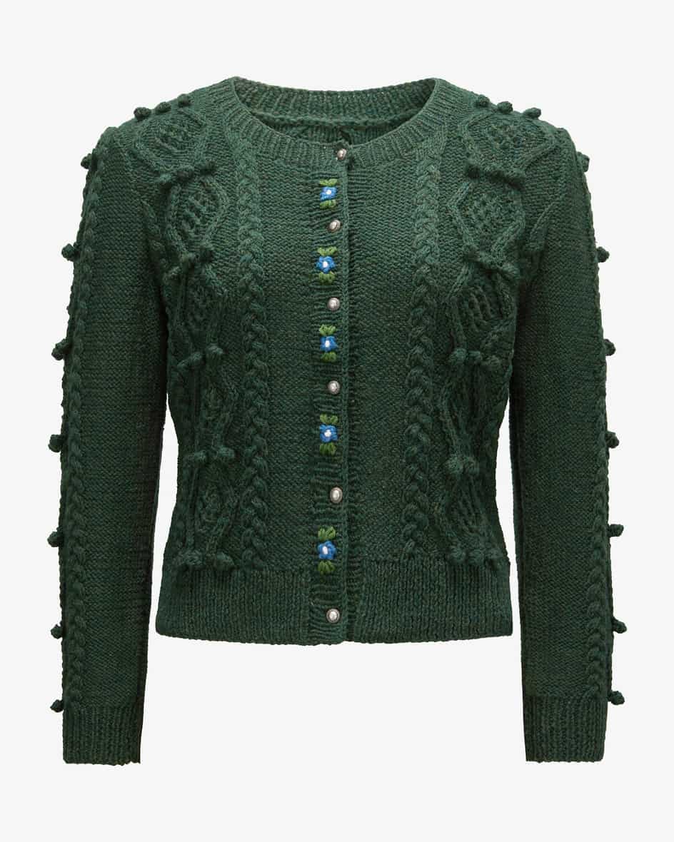 Thekla Trachten-Strickjacke für Damen von Michaela Buerger in Dunkelgrün. DiereineBaumwolle in raffinierter Strick-Qualität punktet mit besonders.... Mehr Details bei Lodenfrey.com!