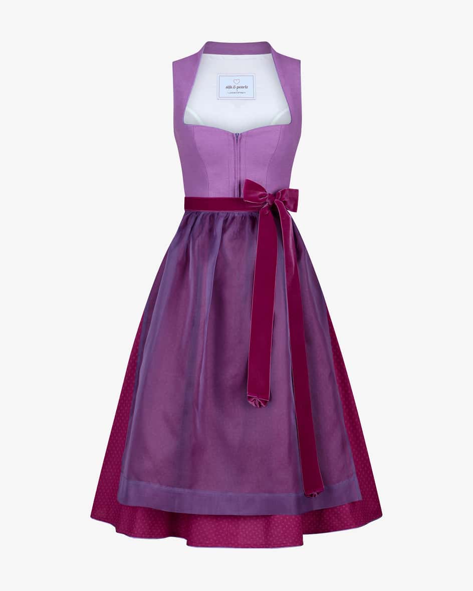 Silk & Pearls  – x LODENFREY Midi-Dirndl mit Seidenschürze | Damen (36)