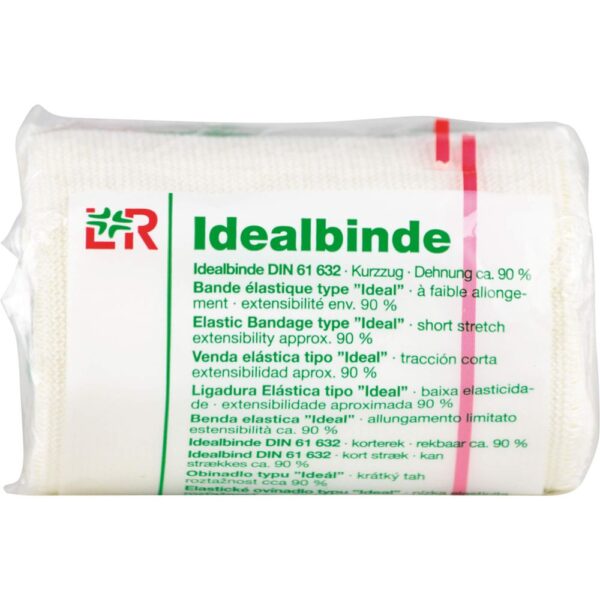 Produkteigenschaften:IdealbindeKurzzügige Idealbinde nach DINAus dem Klinik- und Praxisalltag nicht mehr wegzudenken: die kurzzügige Idealbinde nach DIN 61632. Sie ist textilelastisch und eignet sich zur kräftigen Kompression der Extremitäten in der Phlebologie und Lymphologie. Darüber hinaus findet sie zum einen zur prä-