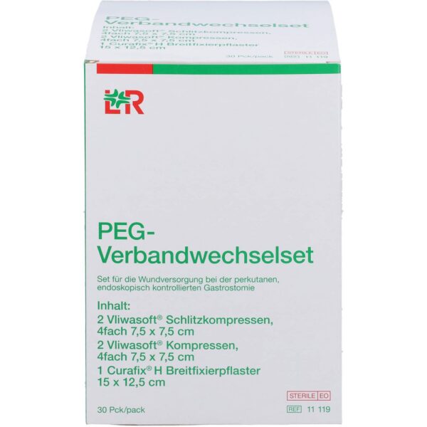 Produkteigenschaften:Bei dem PEG-Verbandwechselset handelt es sich um ein mehrteiliges steriles Set