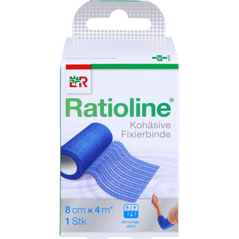 RAUSCH RATIOLINE acute Fixierbinde kohäsiv 8 cmx4 m blau